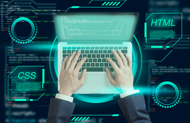 Cours particuliers d'informatique – étudiant avec code à l'écran pendant une session en ligne.